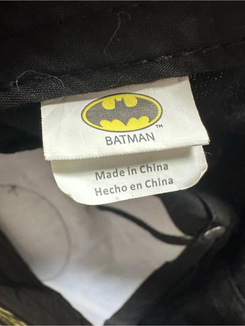 Batman Black Cap with Yellow Logo - Kids Superhero Hat